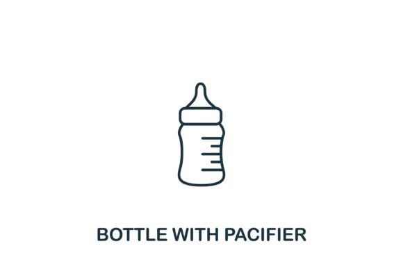 Bottle with Pacifier Icon Graphics and Icons Review