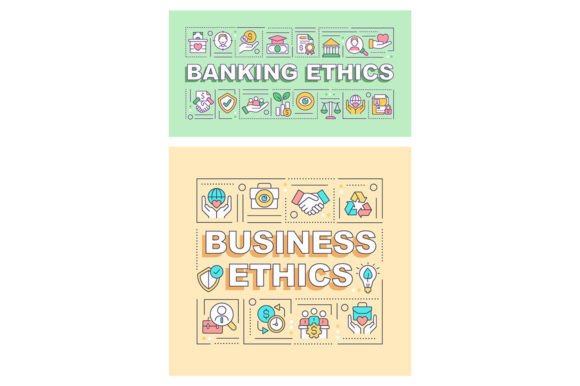 Business Ethics Word Concepts Banner Set Graphics and Graphic Templates Review