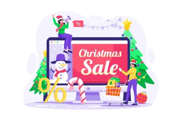 Christmas Online Shopping Illustration: Graphics and Illustrations for Local Brands