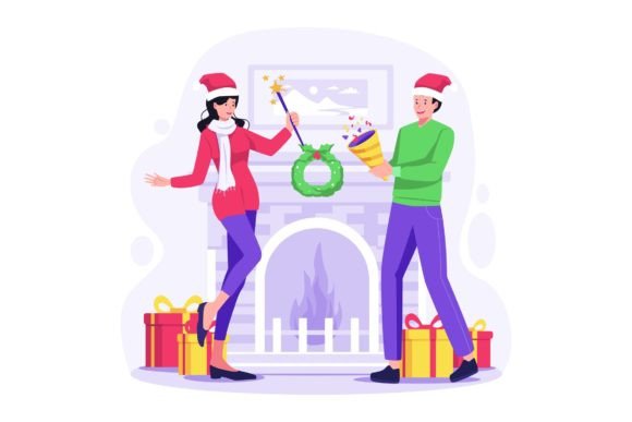 Christmas Party Illustration Graphics for Brand Identity