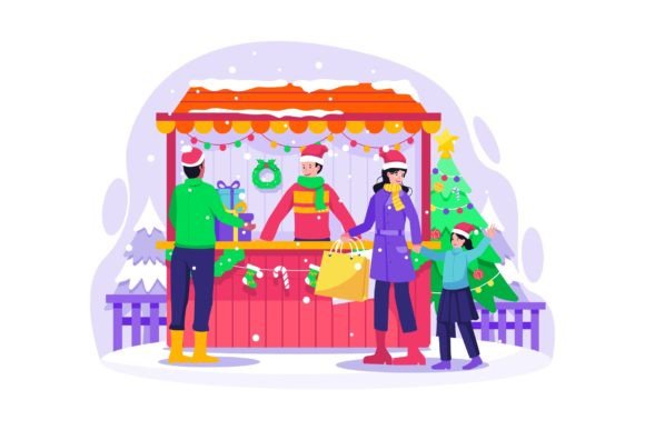 Christmas Shopping Illustration: Graphics and Illustrations for Seasonal Campaigns