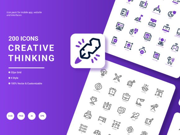 Creative Thinking Icon Pack: Graphics and Icons for Small Business Branding