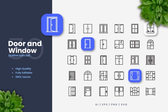 Door and Window Icons Graphics Review