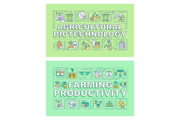 Farming Word Concepts Green Banner Set Graphics and Graphic Templates Review