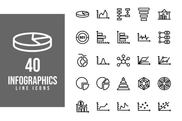 Infographics 40 Line Icons Graphics Review