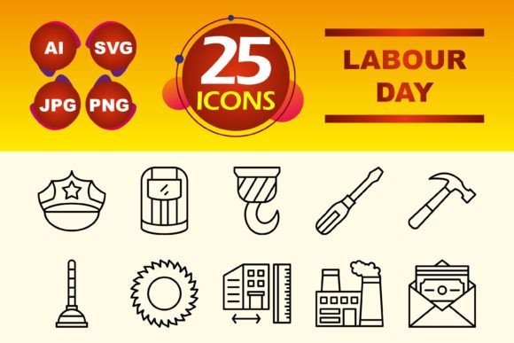 Labor Day Icons Graphics Review