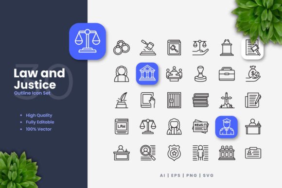 Law and Justice Icons Graphics Review