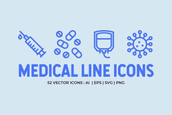 Medical Line Icons Graphics for Handmade Crafts