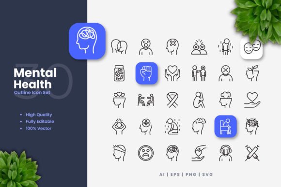 Mental Health Icons: Graphics and Icons for Brand Identity