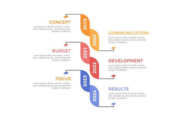 Modern Timeline Six Steps Infographics Graphics Freebies Review