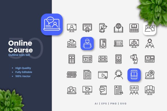 Online Course Icons: Essential Graphics for Modern Design