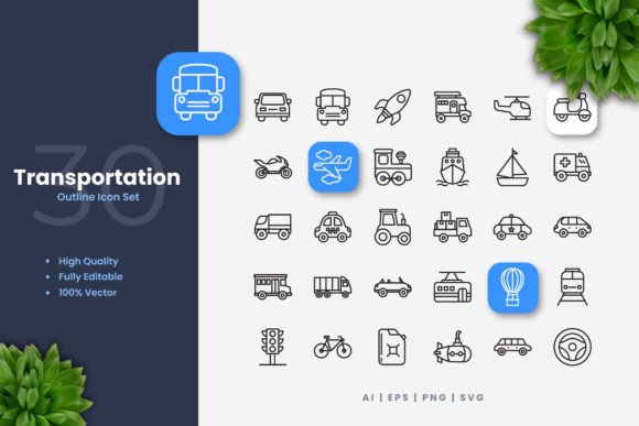 Transportation Icons Graphics Review