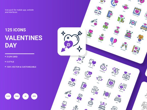 Valentines Day Icon Pack Graphics for Modern Publishing